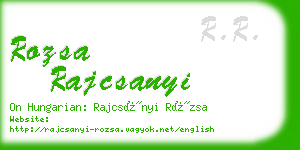 rozsa rajcsanyi business card